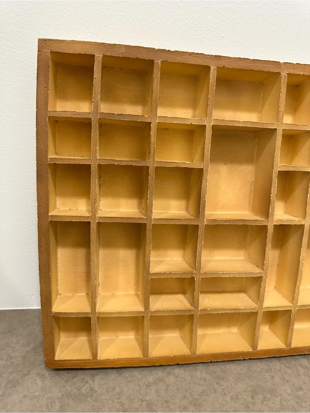Shadow Box Trinket Display Shelf Beige Wall Shelf Cubby Organizer Home Wall Deco